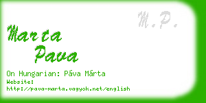 marta pava business card